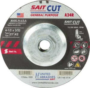 4-1/2" x 3/32" x 5/8"-11 Threaded Arbor - 13,300 RPM -  #22120 (10 per Box)