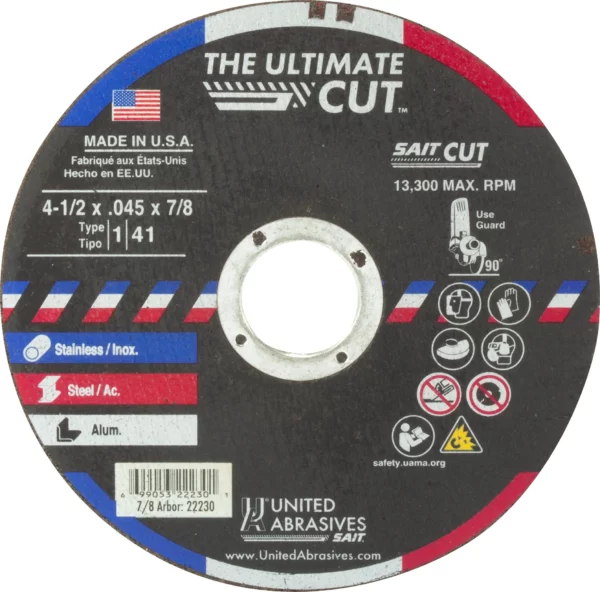 4 1/2" x .045" x 7/8" Arbor 13,300 RPM -  #22230 (50 per Box)