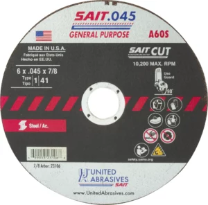 6" x .045" x 7/8" Arbor - General Purpose - 10,200 RPM - #23106 (50 per Box)