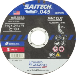 4 1/2" x .045" x 7/8" Arbor - For Stainless - 13,300 RPM - #23174 (50 per Box)
